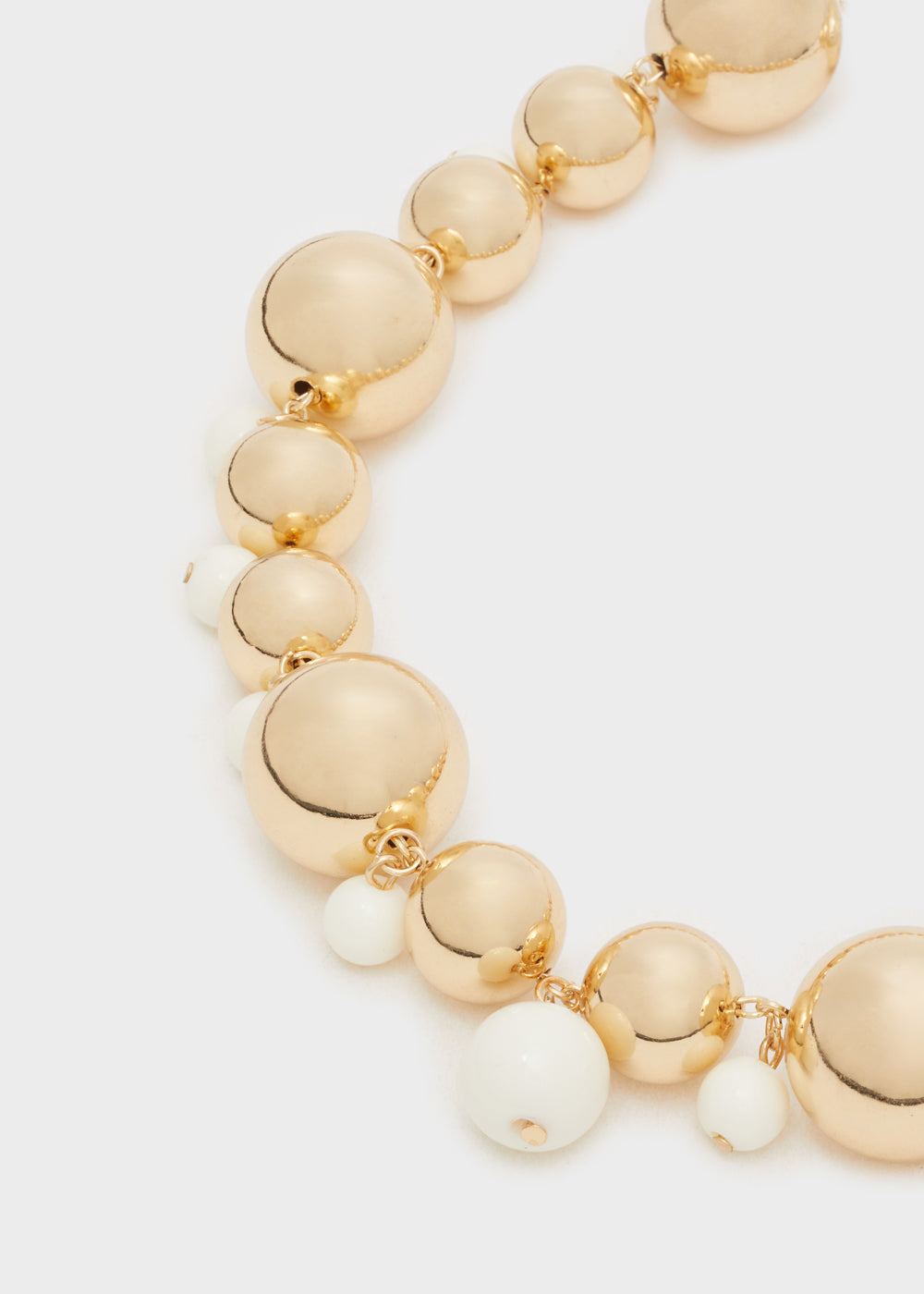 Collana sfere oro e bianche