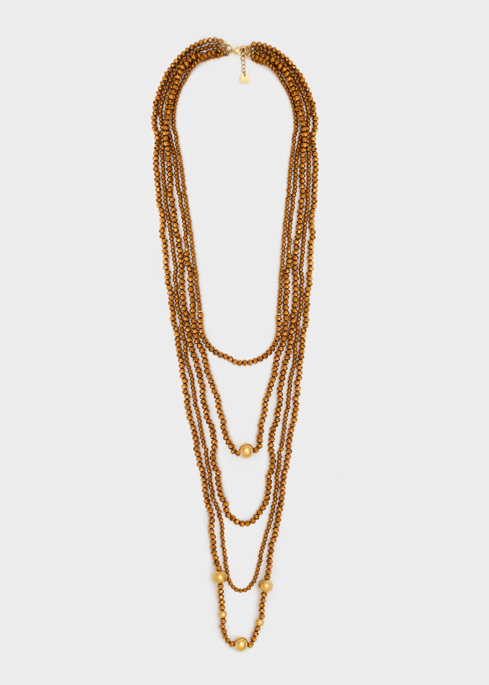 Collana multifilo perline ORO/MARRONE