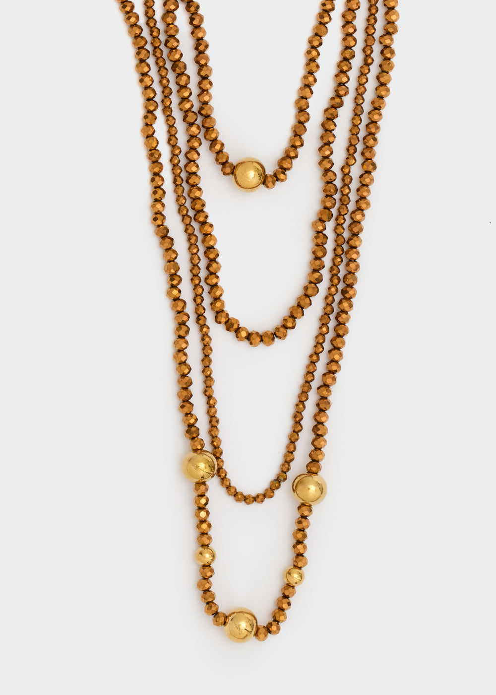 Collana multifilo perline ORO/MARRONE