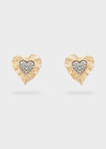 Orecchini cuore ondulato oro/argento