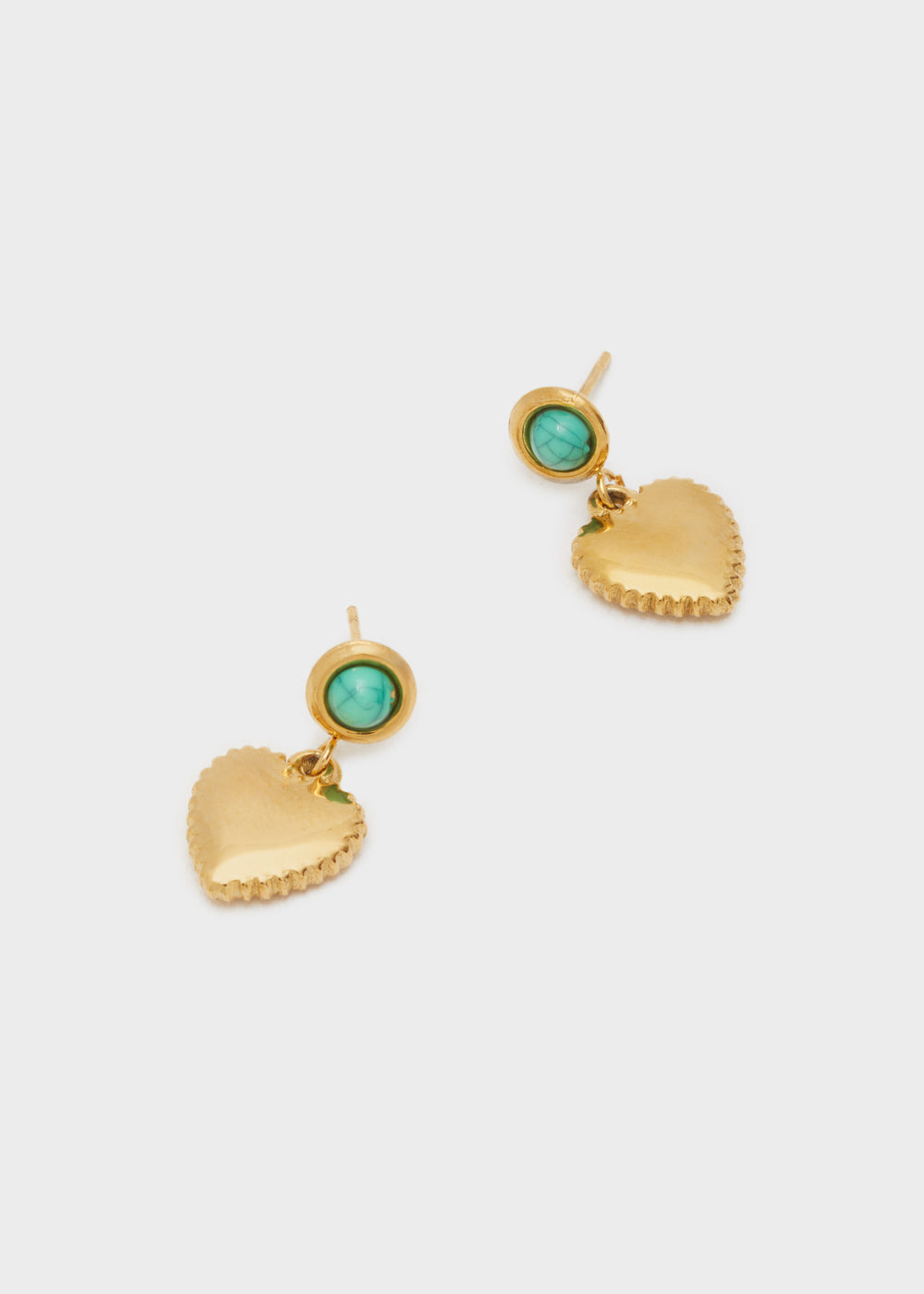 Orecchini BABY cuore oro/verde