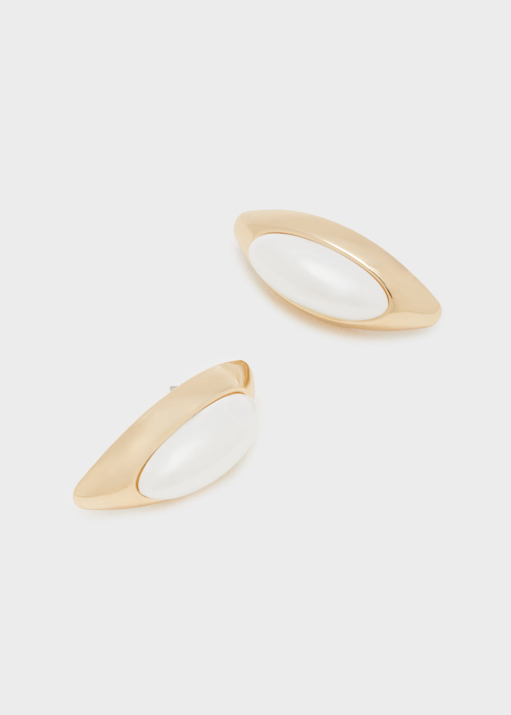 Orecchini ovali perla oro