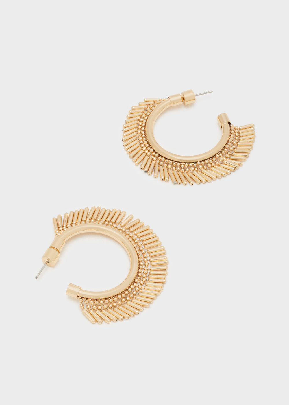 Orecchini cerchio frange corte oro