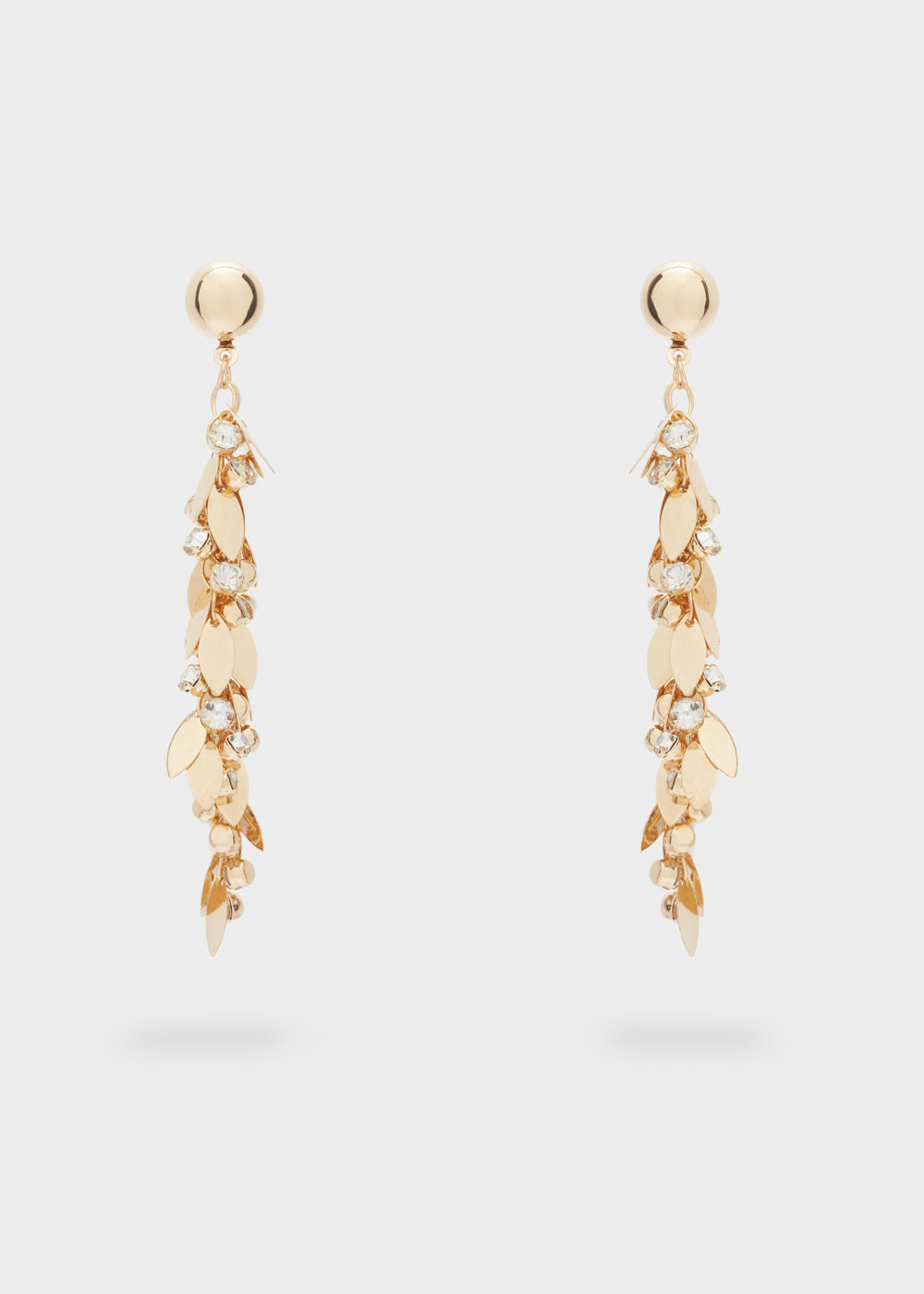 Orecchini lunghi foglie oro