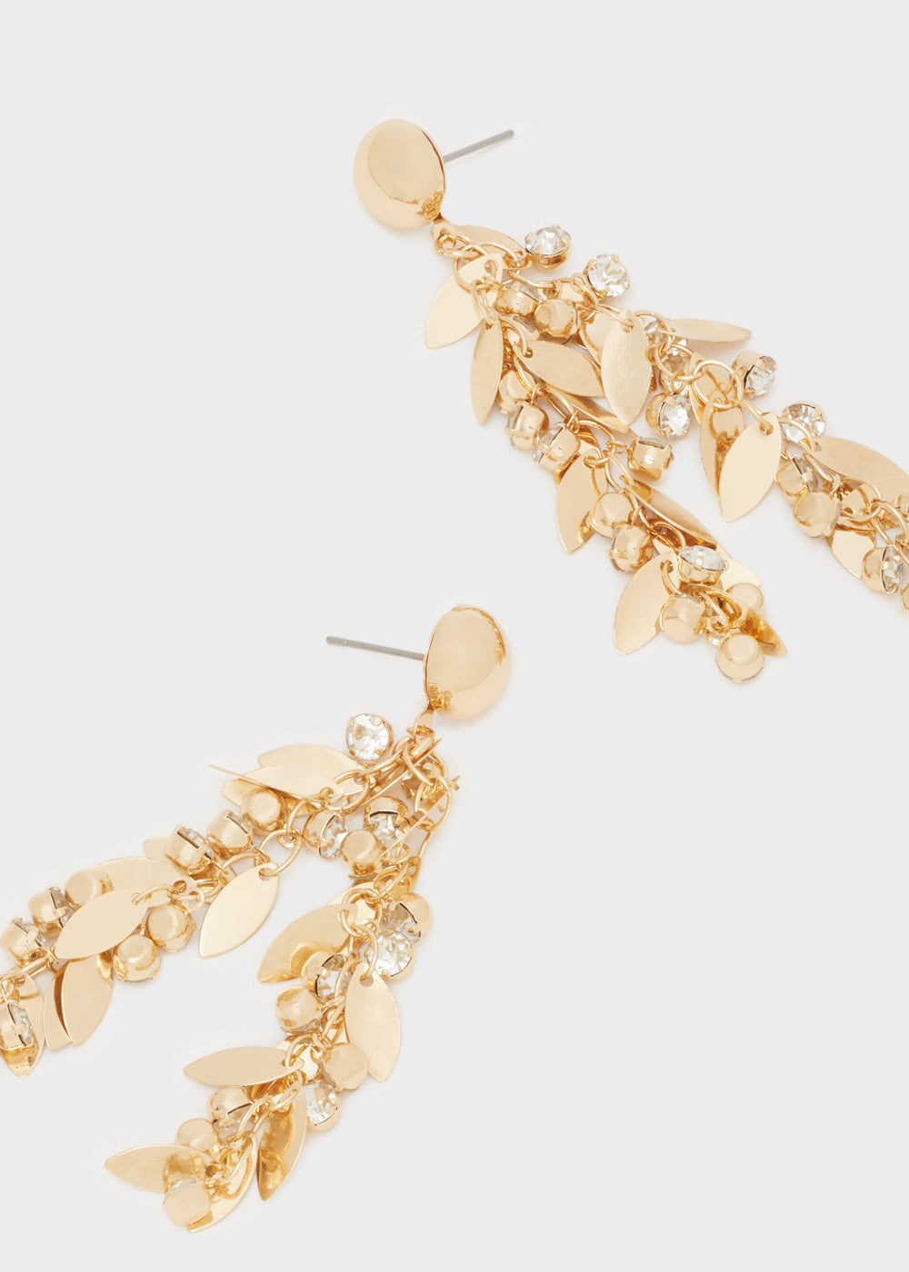 Orecchini lunghi foglie oro