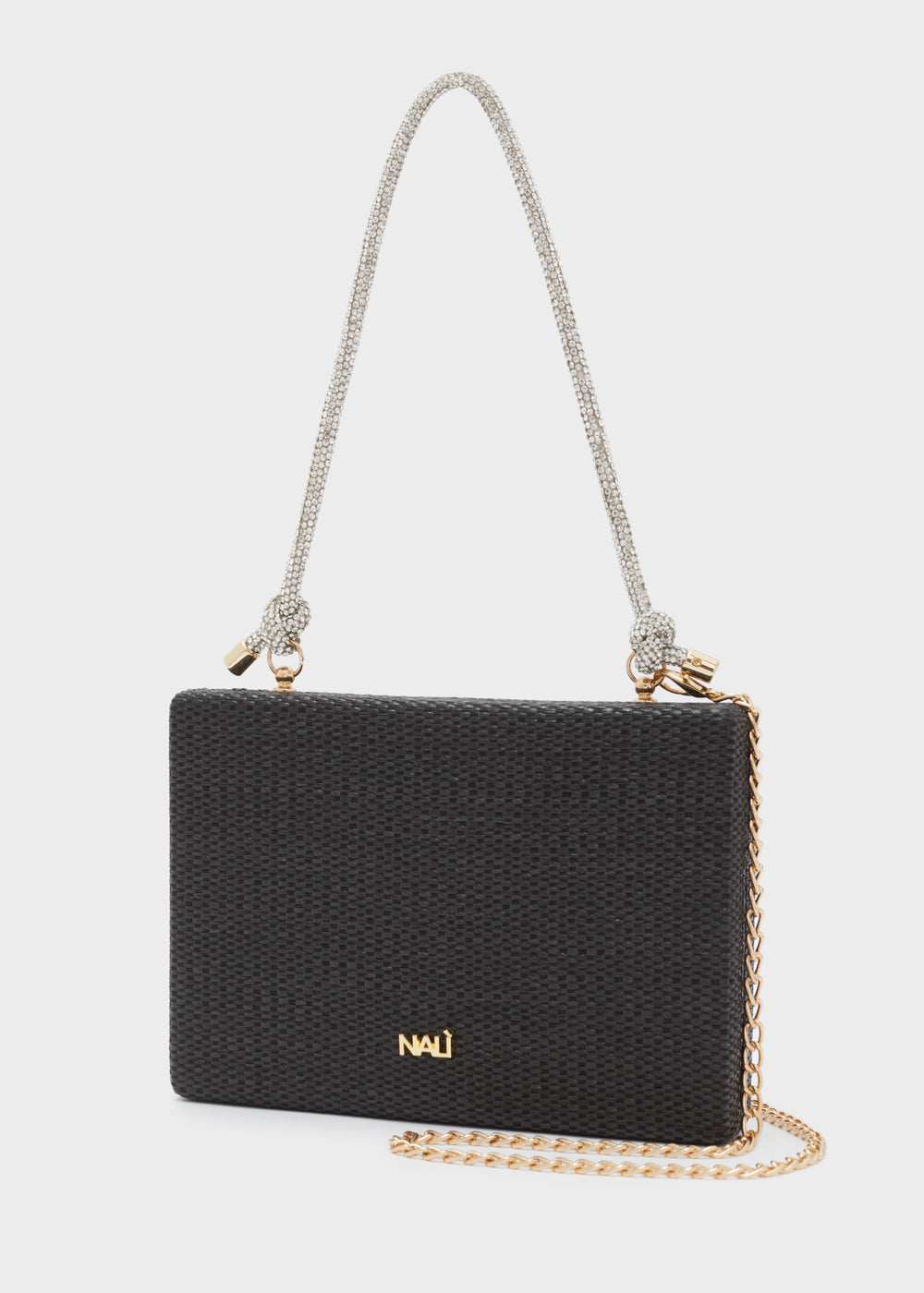 Borsa GALENA a spalla manico pietre nero