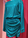 Abito  verde paillettes