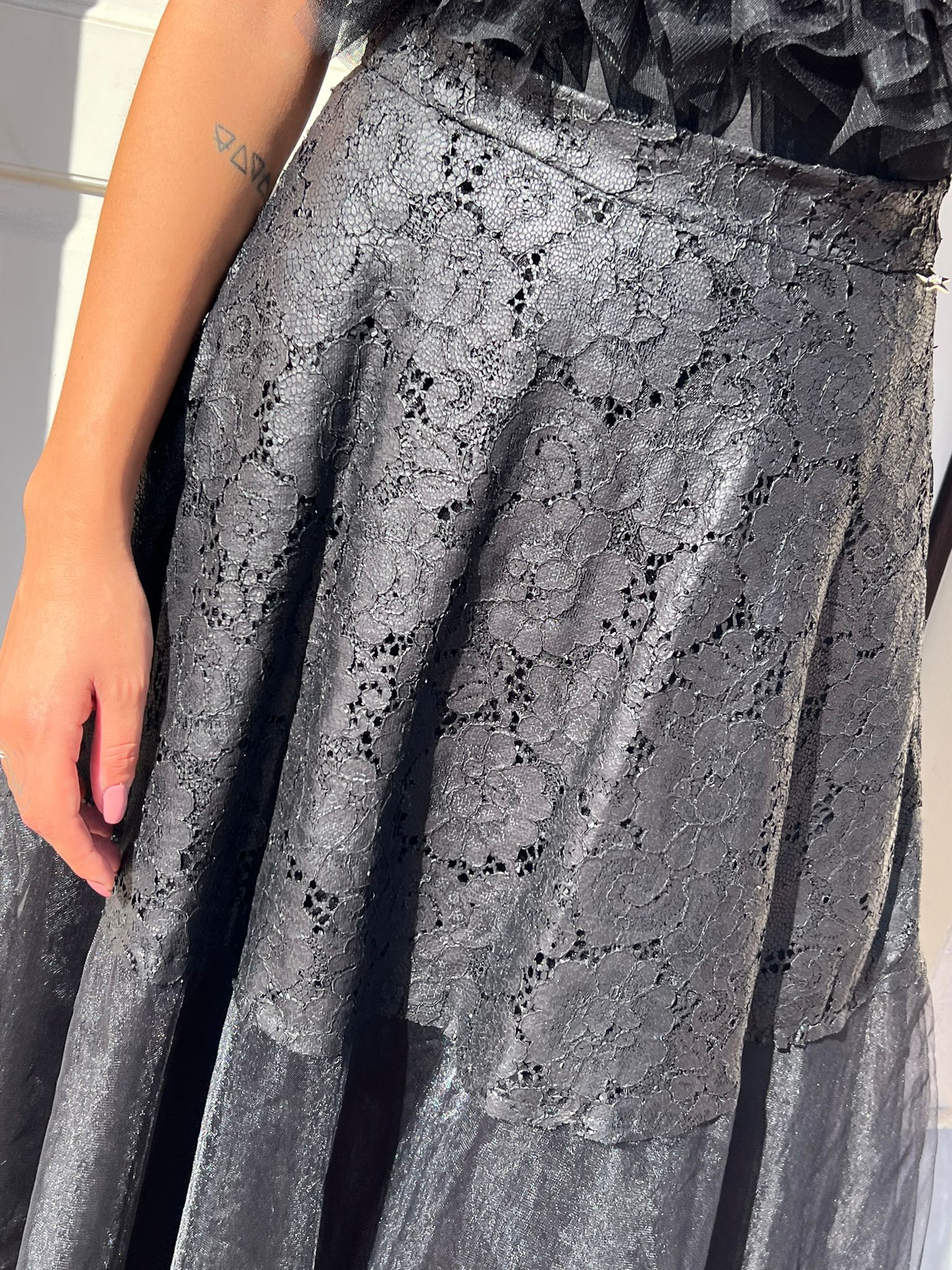 Gonna tulle pizzo nero