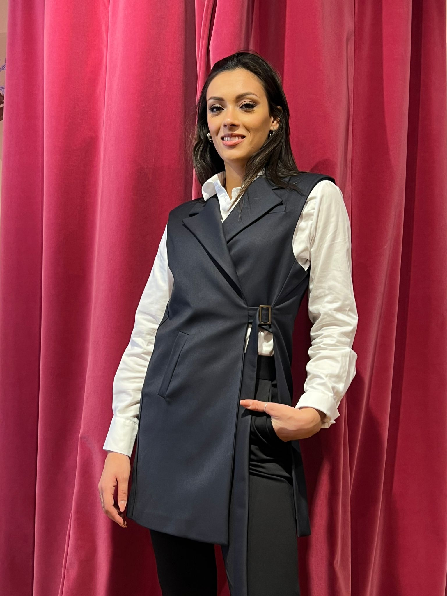 Gilet  foderato con cinta Souvenir