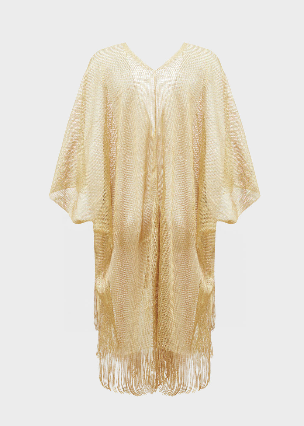 Poncho AMIRA con frange champagne