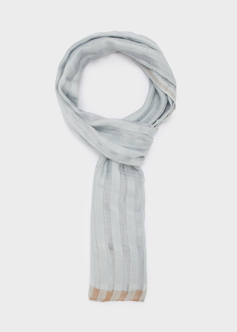 Sciarpa STRIPES  in filo lurex celeste