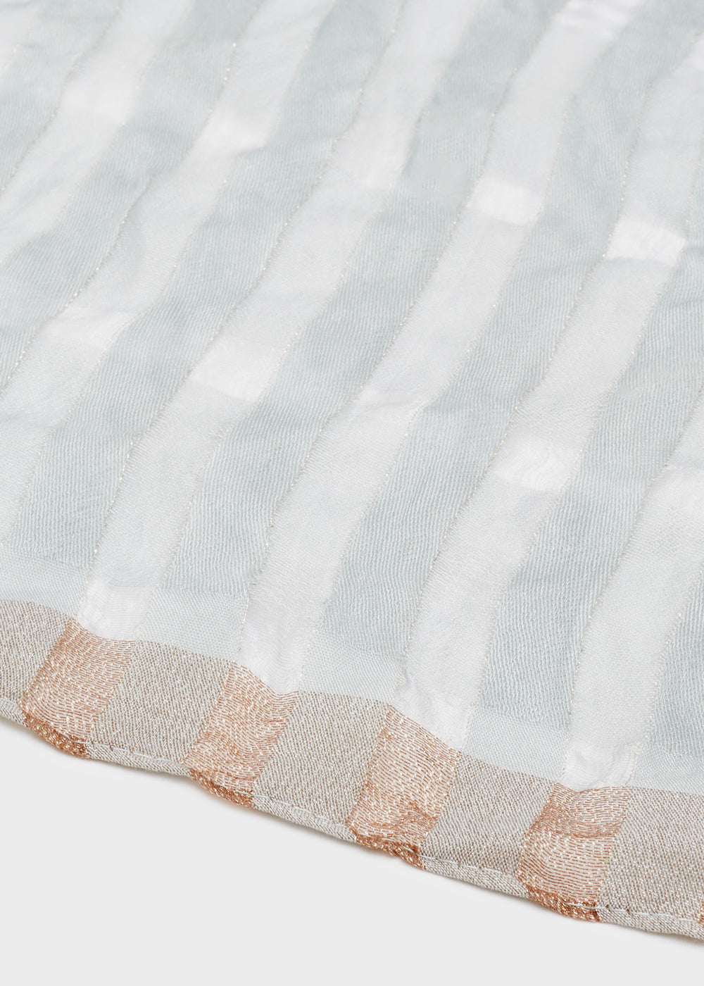 Sciarpa STRIPES  in filo lurex celeste