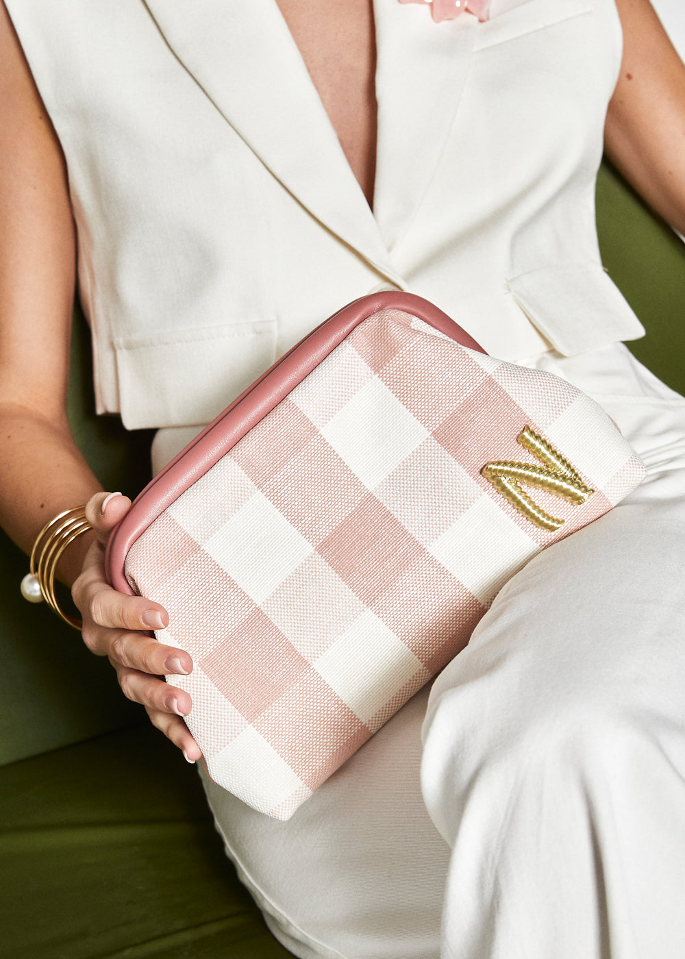 Pochette ESTRELLA vichy rosa