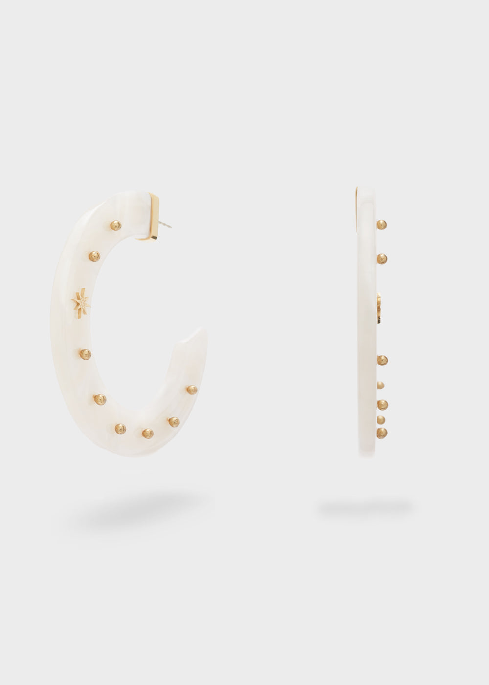 Orecchini BREEZE cerchio thin resina bianco