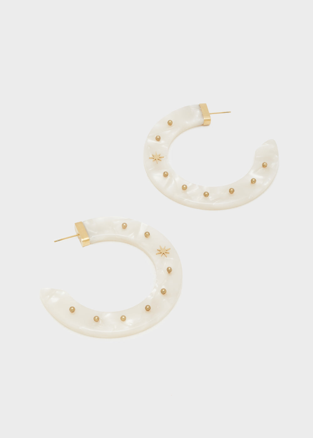 Orecchini BREEZE cerchio thin resina bianco