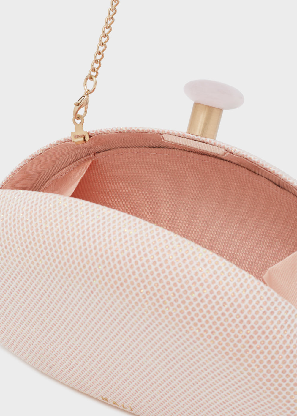 Clutch SHIVA ovale chiusura stone rosa