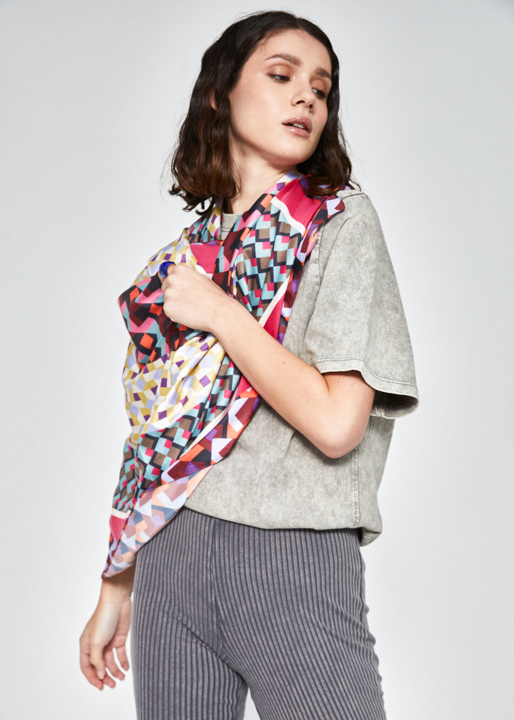 Foulard GEOMETRIC magenta