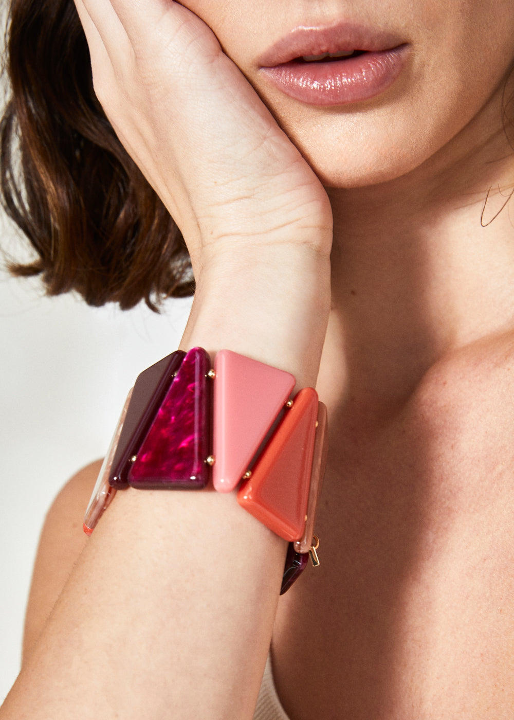 Bracciale MAY elastico resina corallo/viola