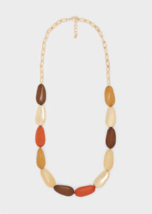 Collana EMMA lunga resina arancio/beige