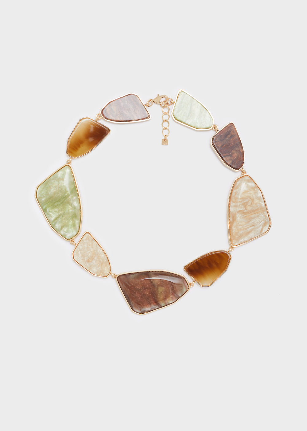 Collana SKYE irregular resina beige/verde