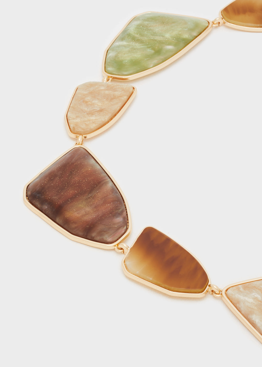 Collana SKYE irregular resina beige/verde