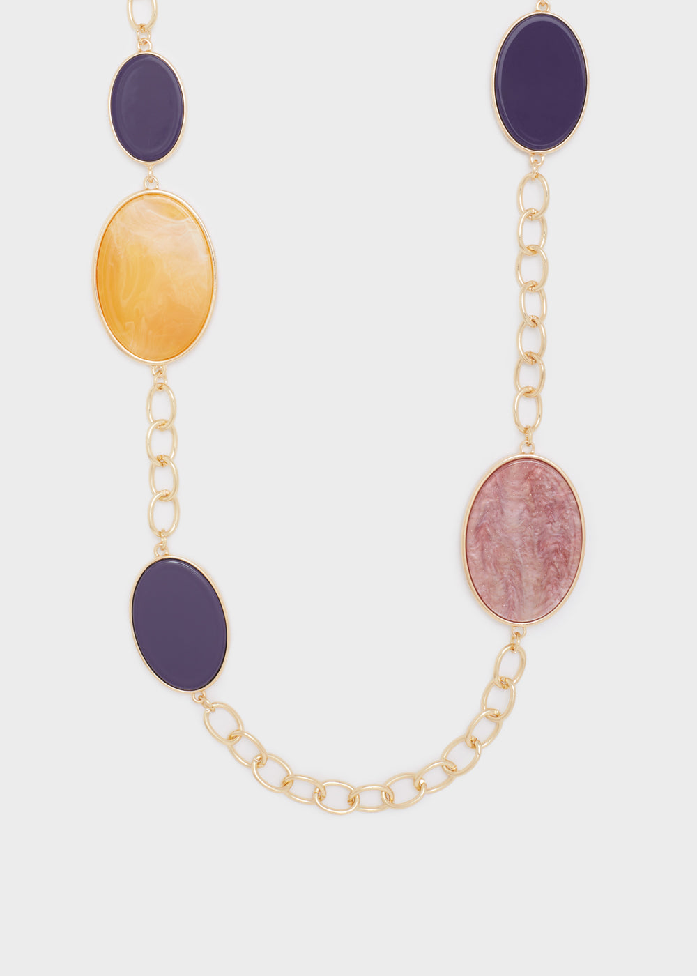 Collana DOTTY lunga resina giallo/viola