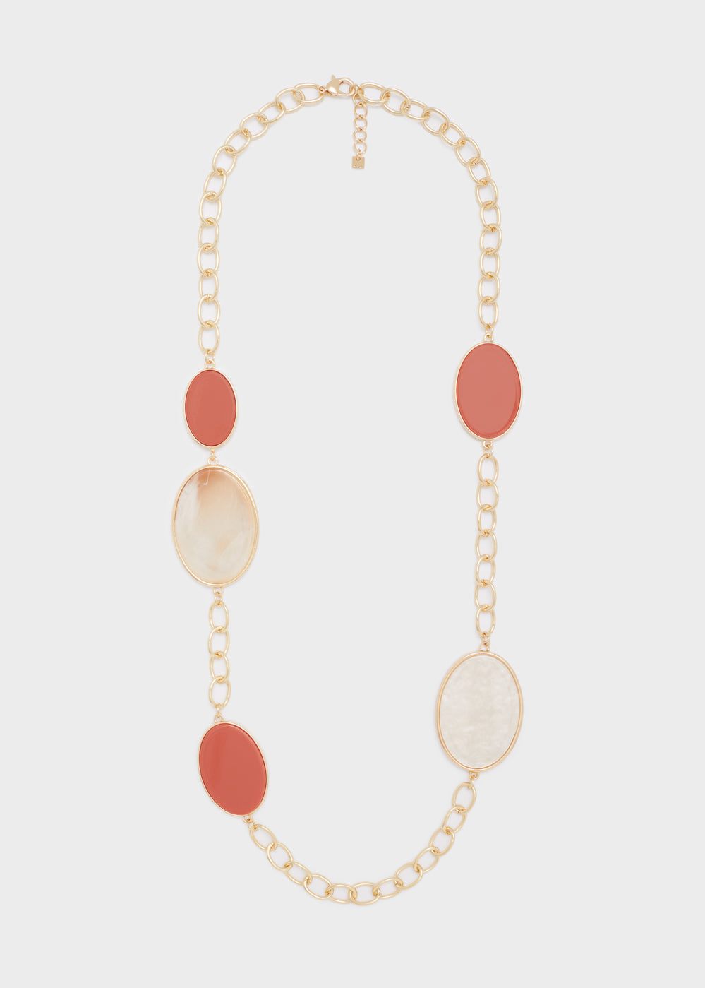 Collana DOTTY resina lunga corallo/beige