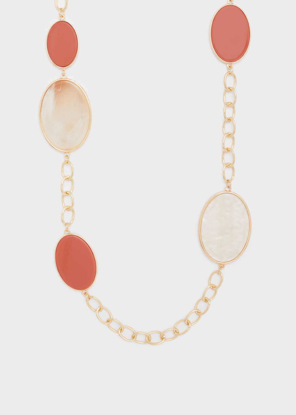 Collana DOTTY resina lunga corallo/beige