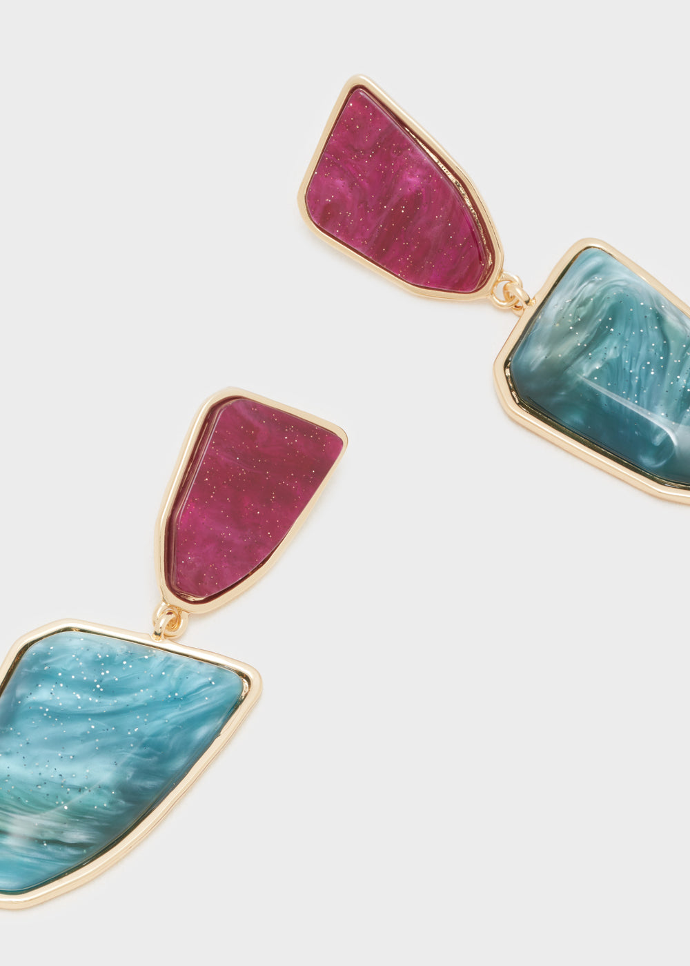 Orecchini SKYE lunghi resina viola/blu