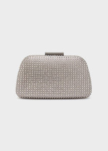 Clutch LUCE con pietre argento scuro