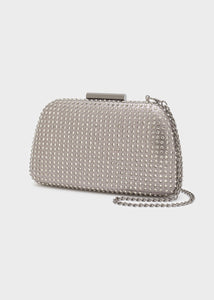 Clutch LUCE con pietre argento scuro