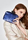 Clutch CASSI con paillettes blu notte