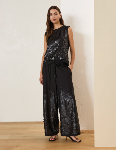 Blusa smanicata paillettes LOLA