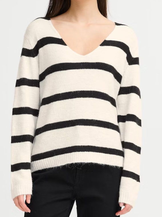 MAGLIA scollo V a righe MARA  -50%