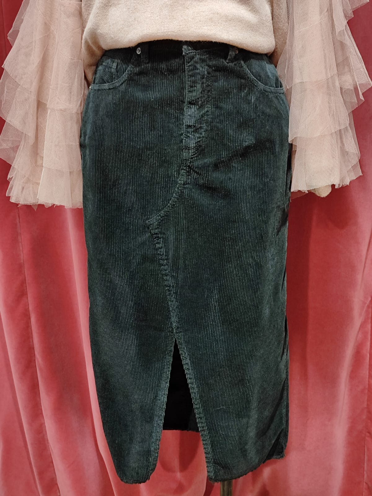 Gonna velluto spacco