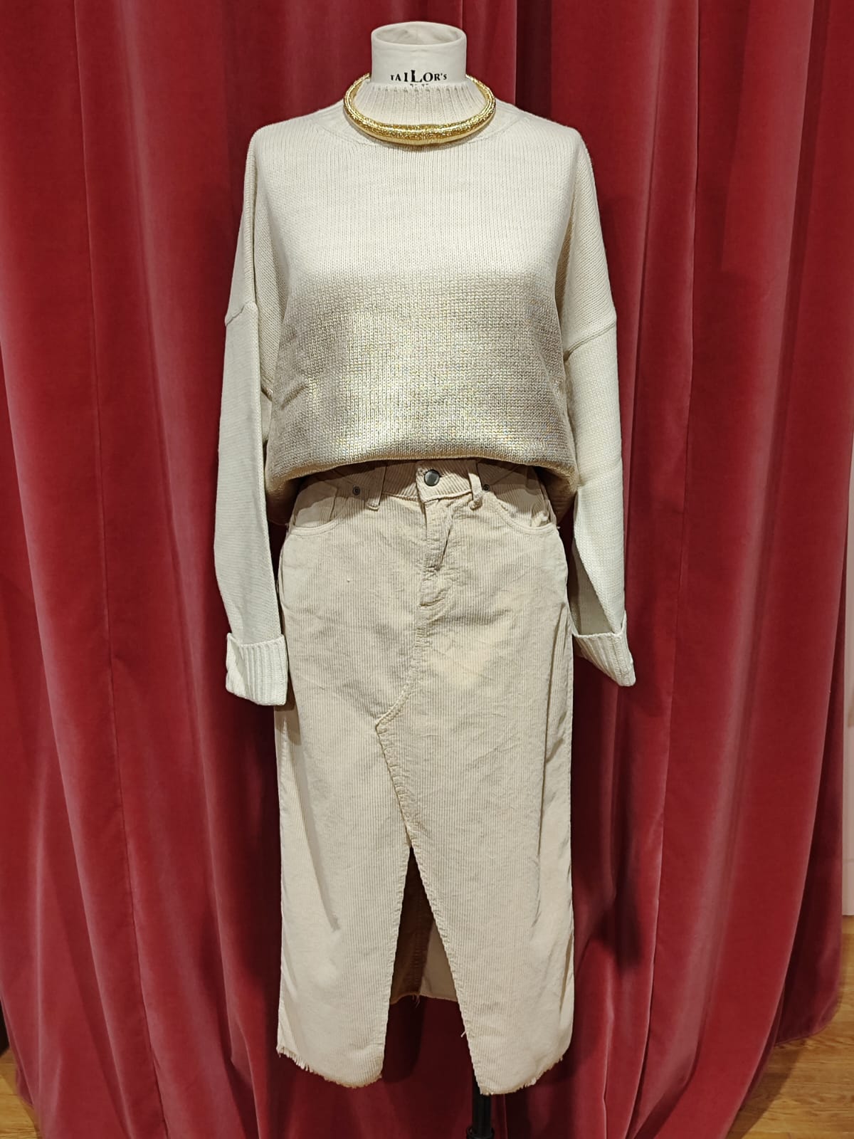 Gonna velluto spacco