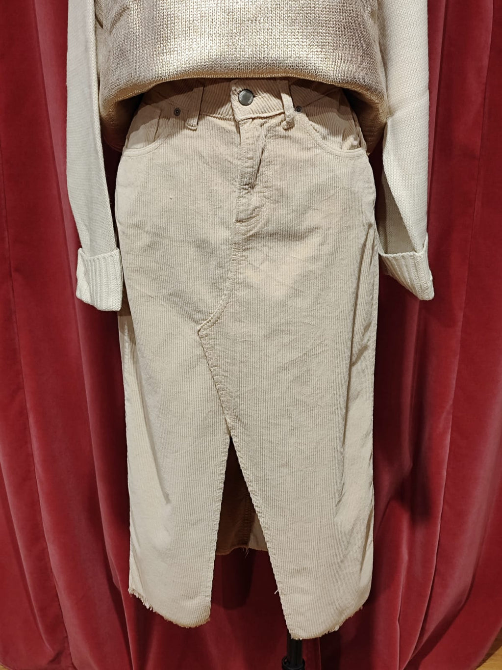 Gonna velluto spacco