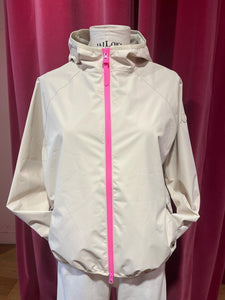 Giubbino beige profili fucsia