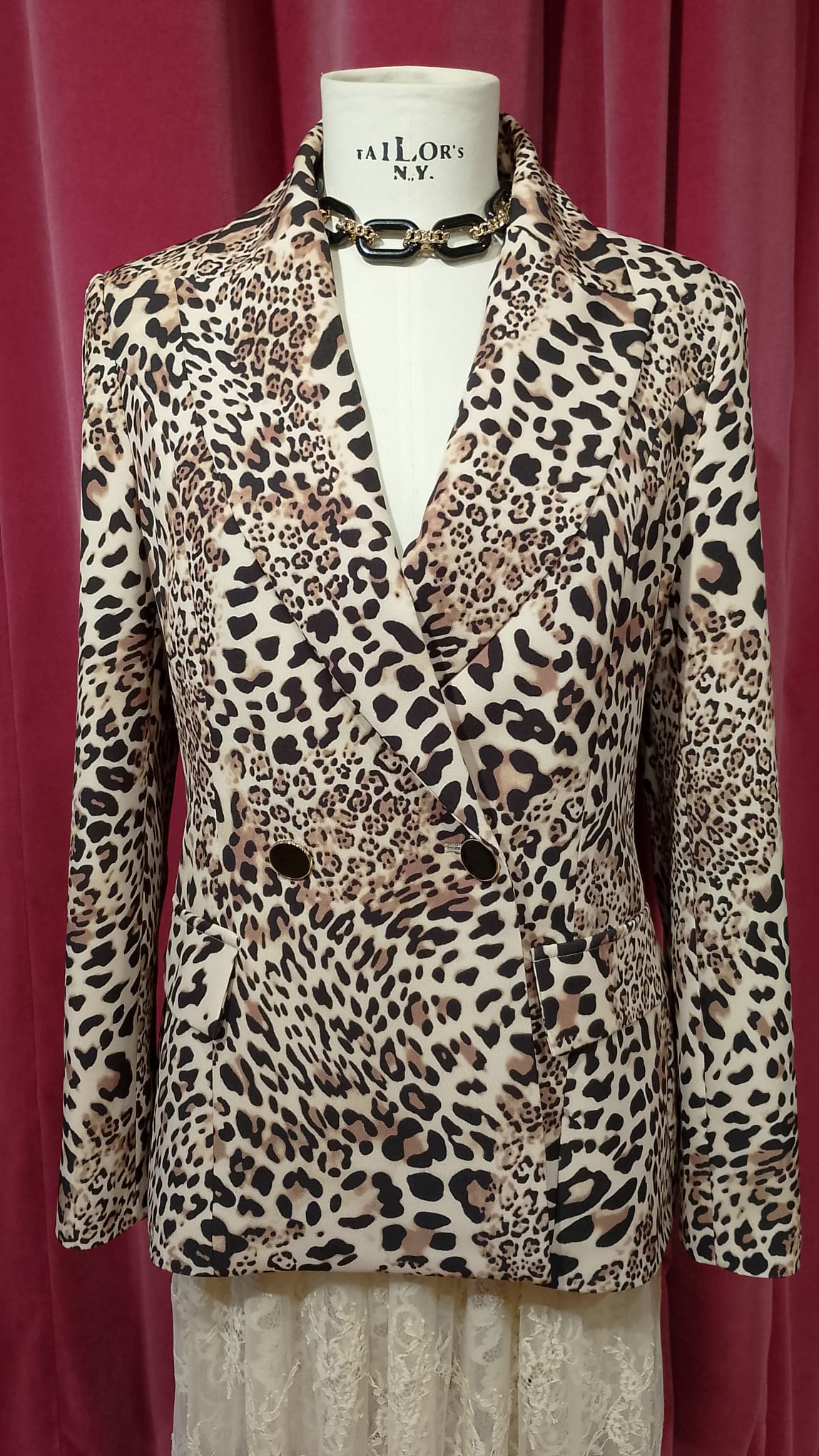 Blazer doppiopetto leopardato