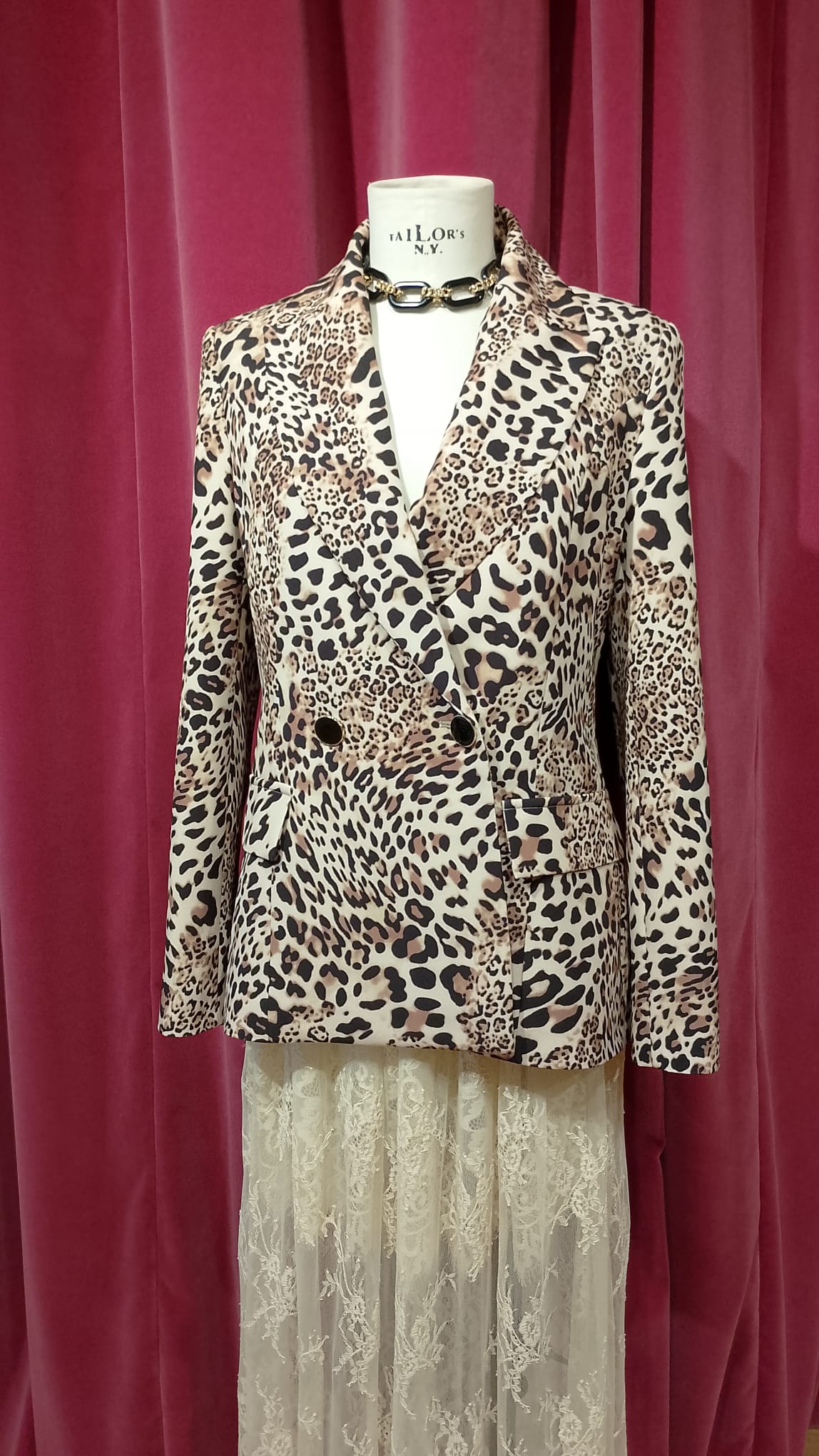 Blazer doppiopetto leopardato