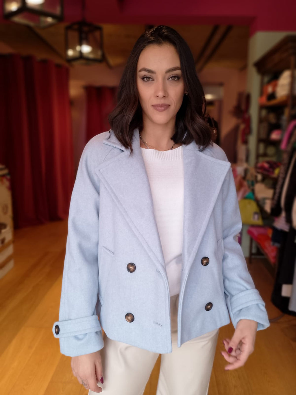 Caban doppiopetto manica raglan -60%