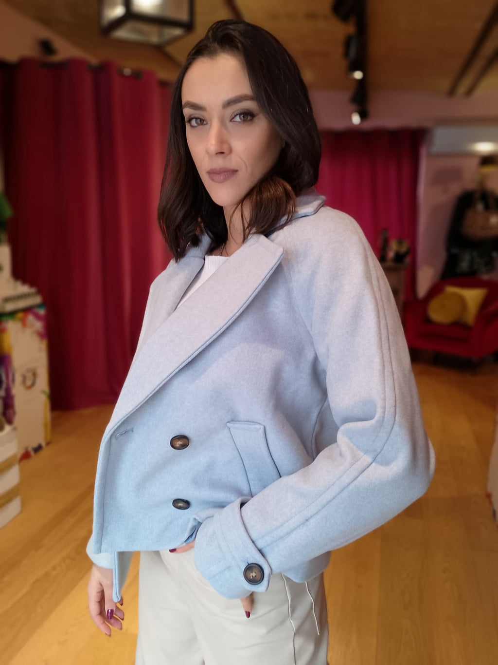 Caban doppiopetto manica raglan -60%