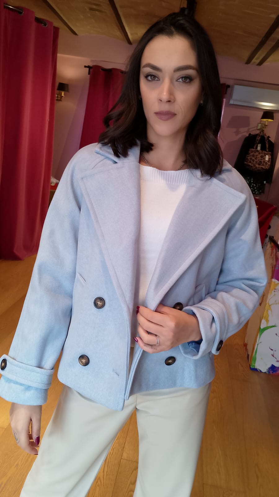 Caban doppiopetto manica raglan -60%