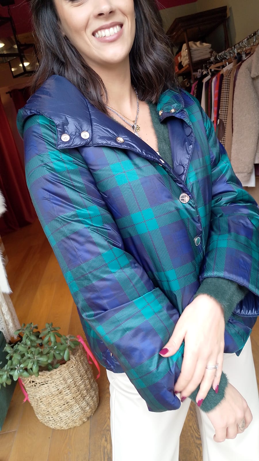 Piumino reversibile scozzese Dany
