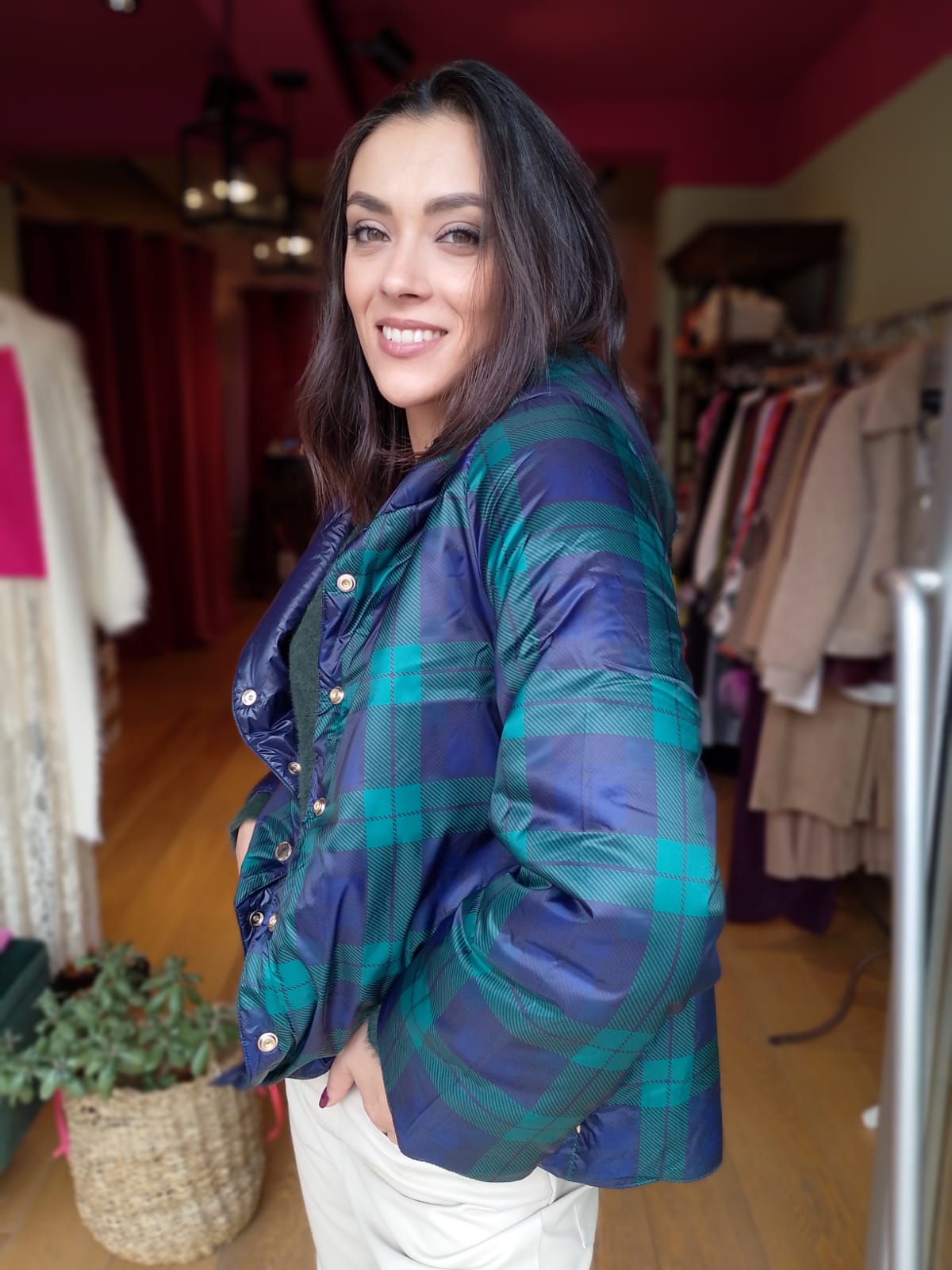 Piumino reversibile scozzese Dany