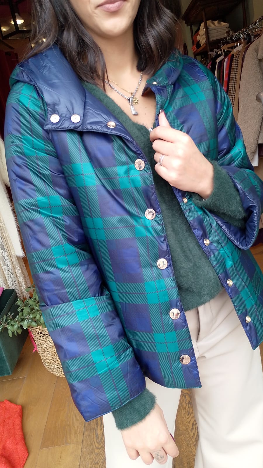 Piumino reversibile scozzese Dany