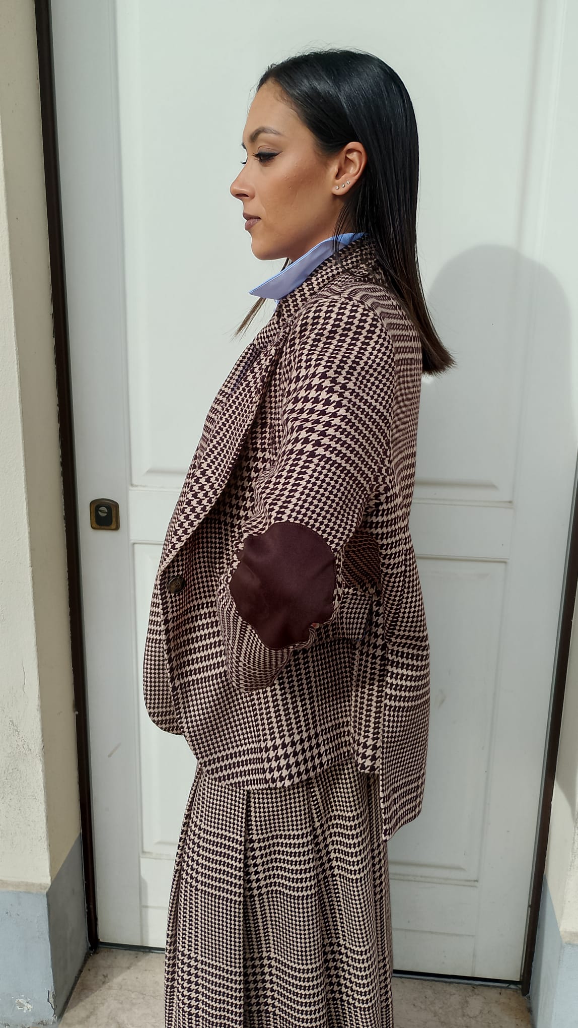 Giacca  con cravattino pied de poule MORO  -50%