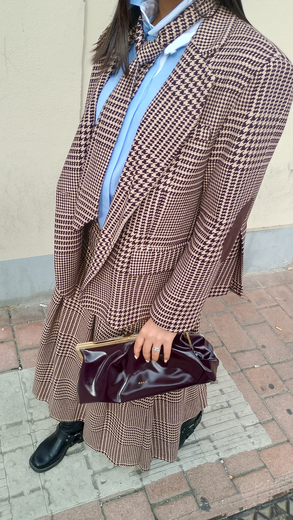 Giacca  con cravattino pied de poule MORO  -50%