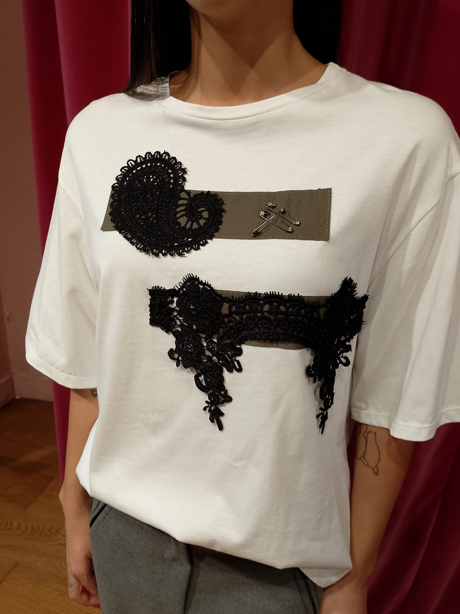 T shirt applicazioni PIZZO -50%