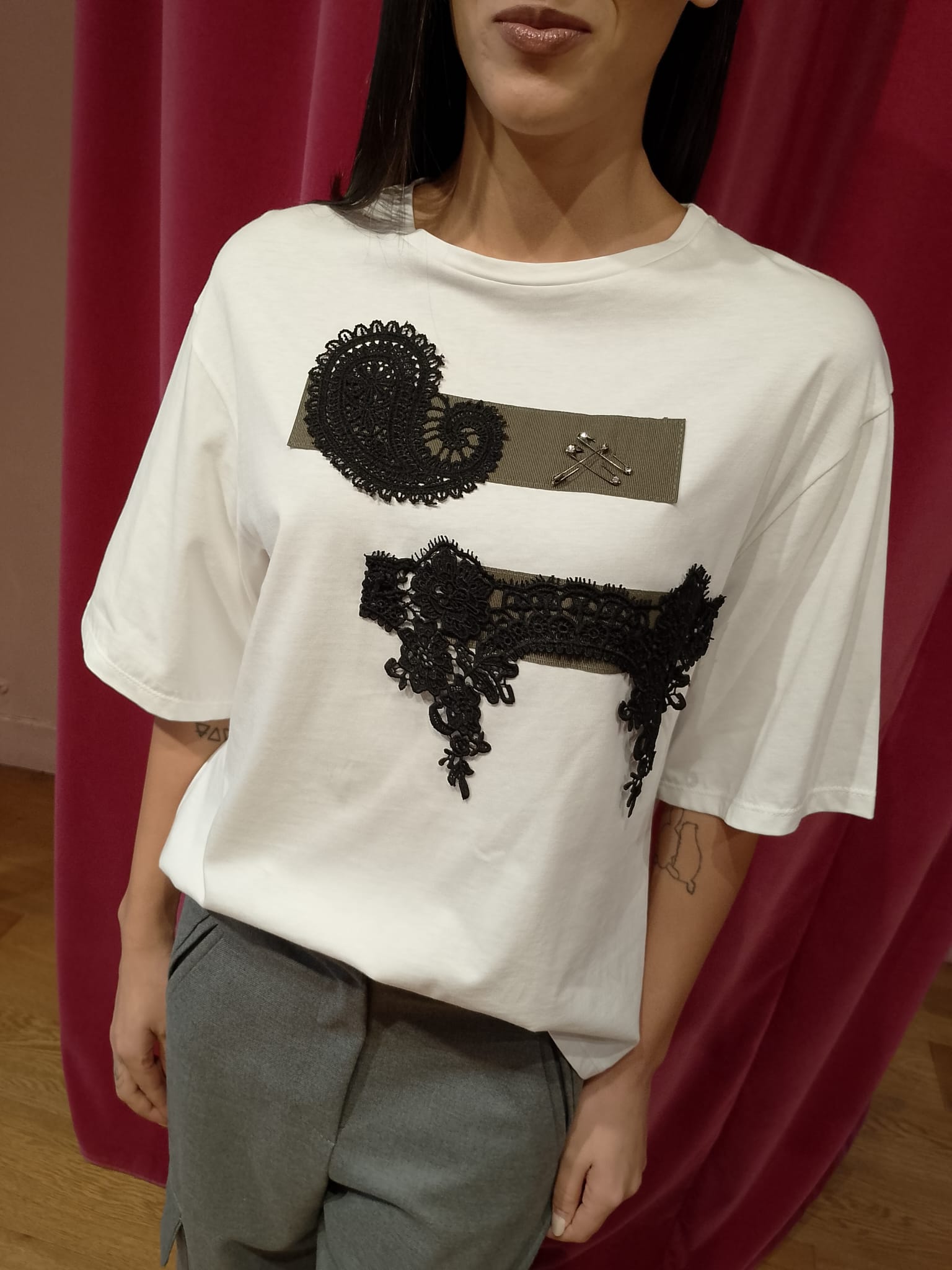 T shirt applicazioni PIZZO -50%